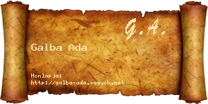Galba Ada névjegykártya